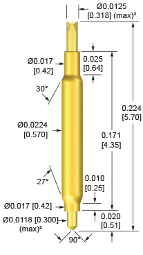 M08-89 series probes are designed for 0.8 mm standard and custom socket applications