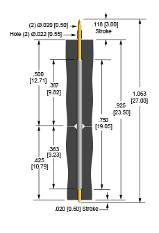 M100-75 series probes are designed for 1.00 mm standard and custom socket applications