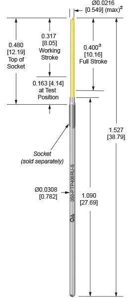 50mil 400 Stroke Probes for dual level, loaded board testing