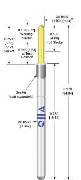 100mil 160 Stroke probes for bare and loaded board testing