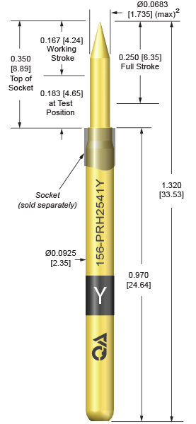 156mil 250 Stroke probes for high current testing